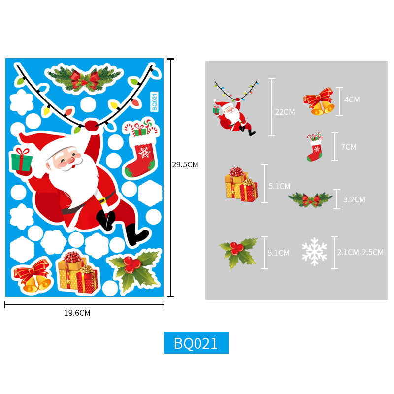 8 Sheets Christmas Santa Window Clings Stickers Window Decor