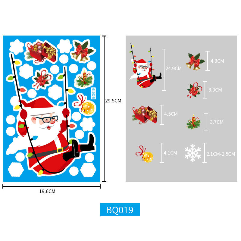 8 Sheets Christmas Santa Window Clings Stickers Window Decor