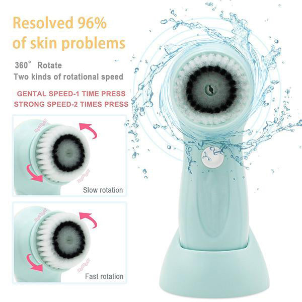 USB Rechargeable Electric Rotating Facial Cleansing Brush Massager