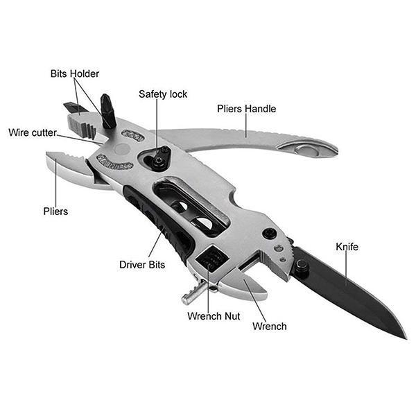 Jeep Multi Tool Set Adjustable Screwdriver Wrench Jaw Pliers