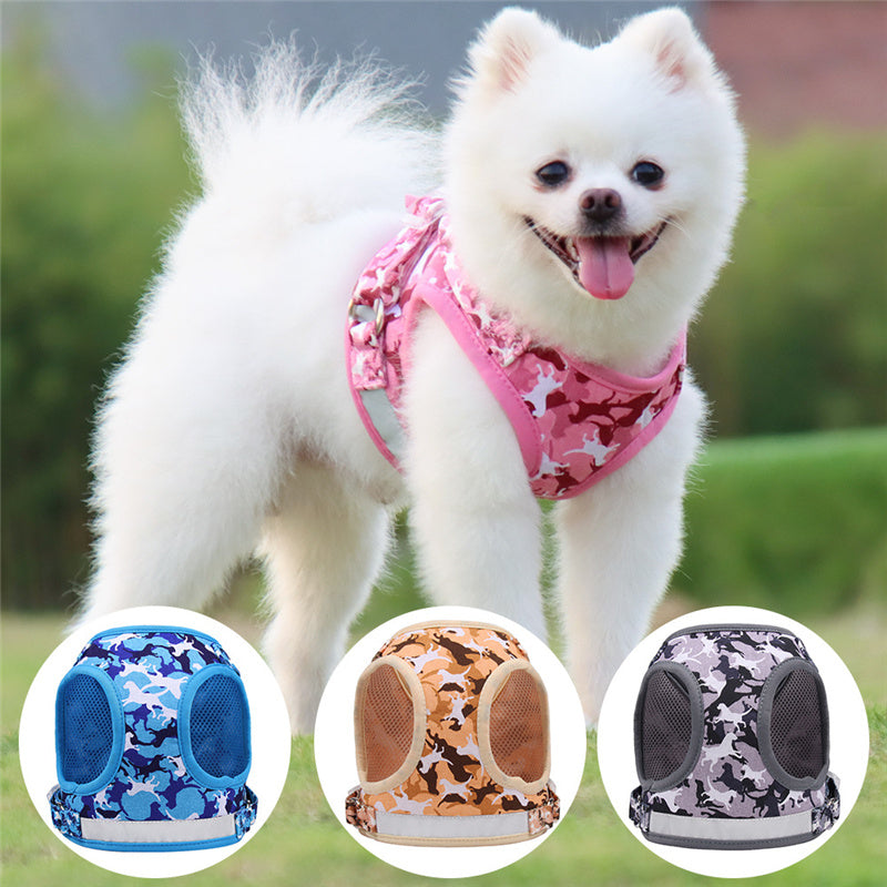 Adjustable Camouflage Corduroy Mesh Warm Walking Dog Cat Harness Vest with Leash