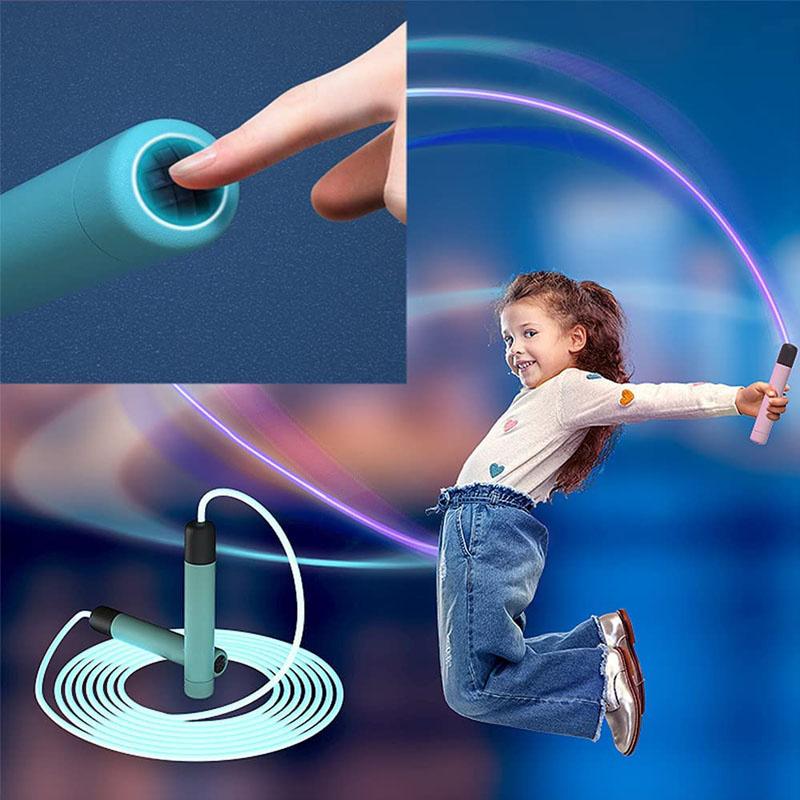 Adjustable LED Light Glowing Jumping Skipping Rope Fitness Exercise Indoors Outdoors