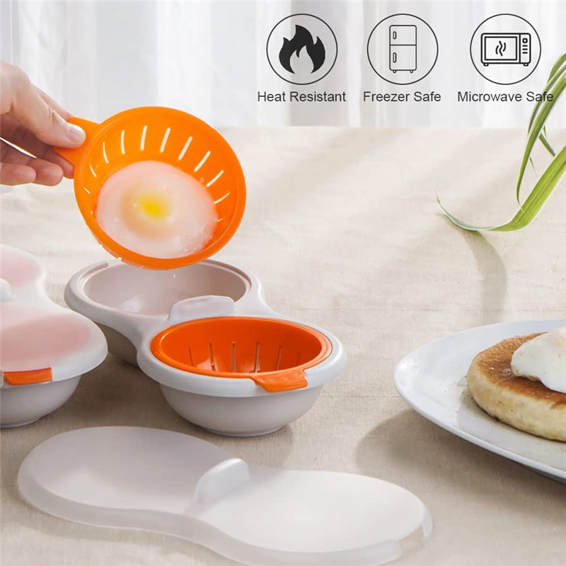 BPA Free Microwave Double Cup Perfect Egg Poacher