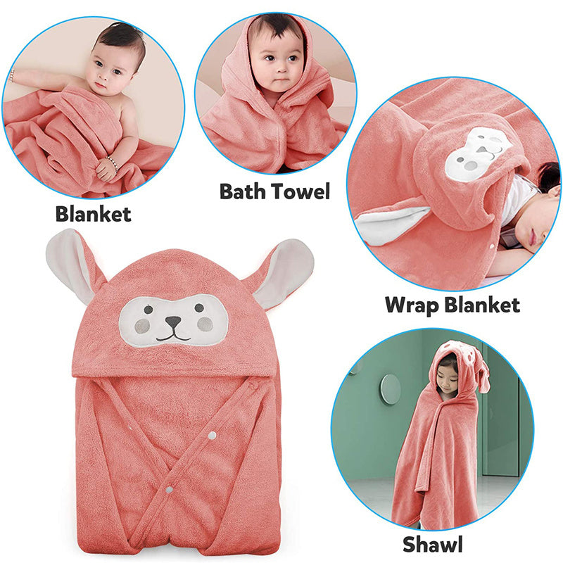 Baby Bath Towel Hooded Ultra Soft Towel Highly Absorbent Bathrobe Blanket