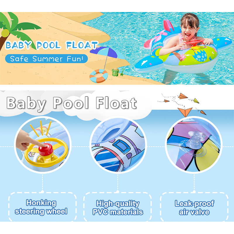 Swimming Float Baby Inflatable Floater with Steering Wheel and Horn