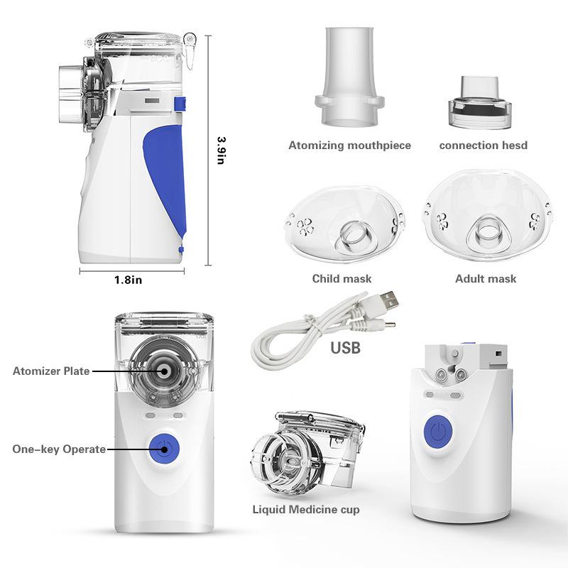 Portable Inhaler Household Humidifier Ultrasonic Nebulizer for Adults and Kids