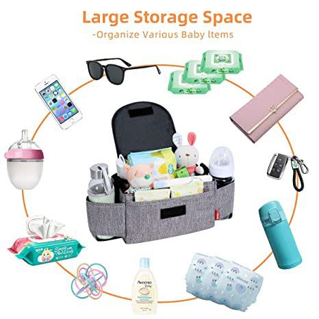 Buggy Pram Organizer Bottle Holder Universal Stroller Bag