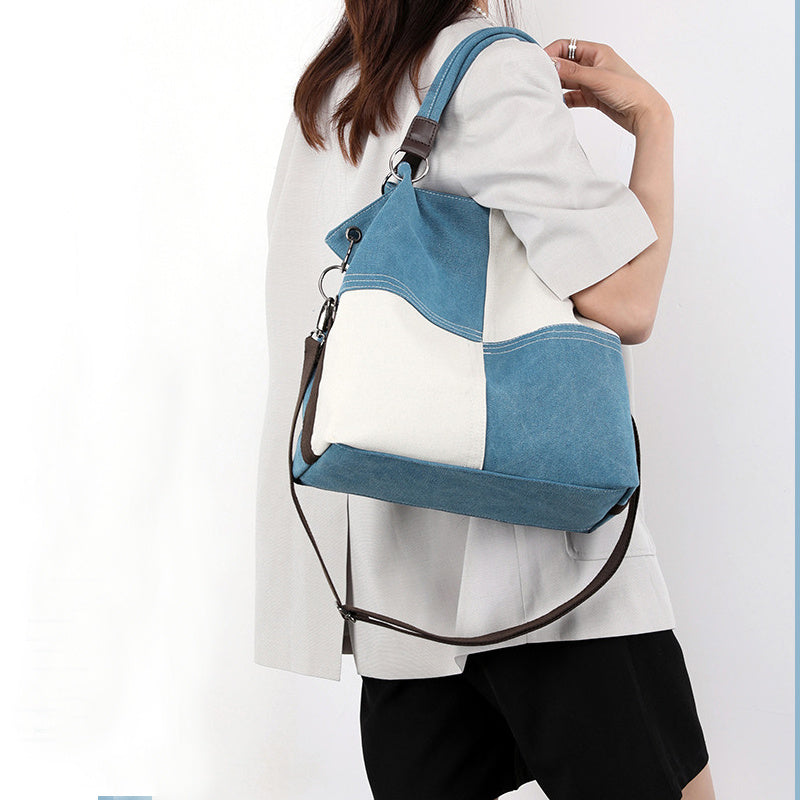 Fashion Shoulder Crossbody Messenger Canvas Cloth Handbag Convertible Bag