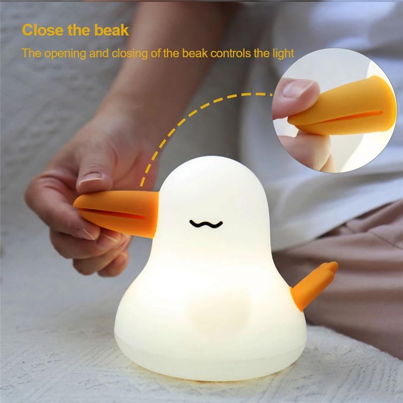 Cartoon Silicone Kiwi Bird Rechargeable Night Light Lamp Indoor Lighting Decor