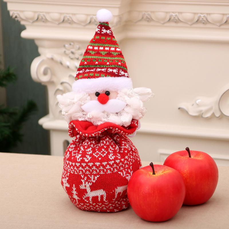 3pcs Cute Apple Bags Drawstring Christmas Gift Candy Wrapping Bags