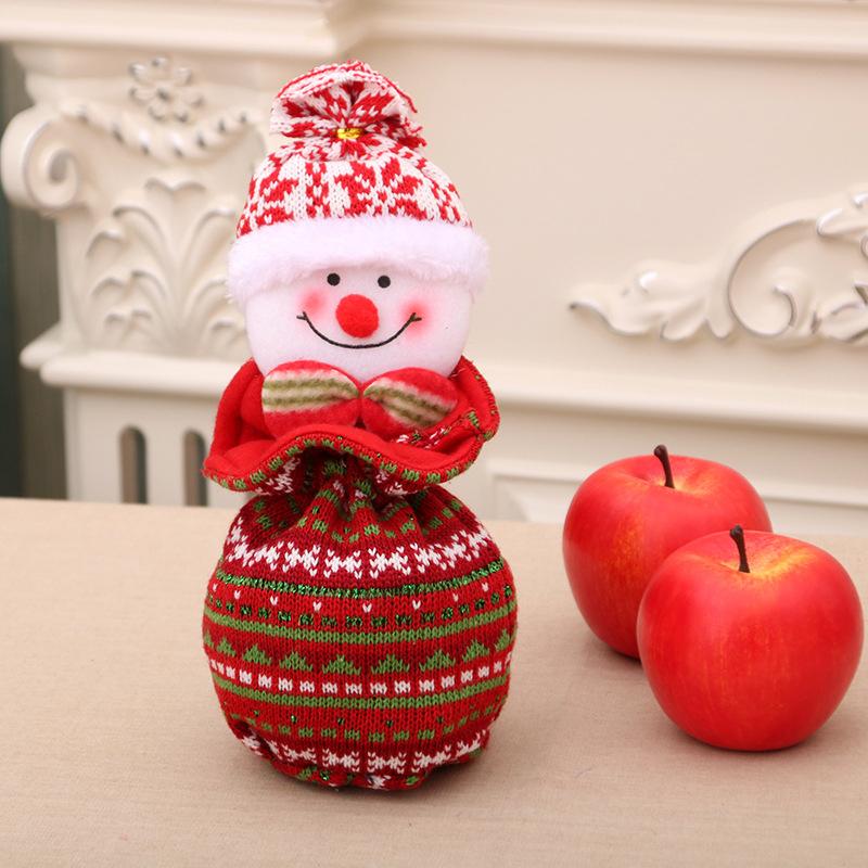 3pcs Cute Apple Bags Drawstring Christmas Gift Candy Wrapping Bags