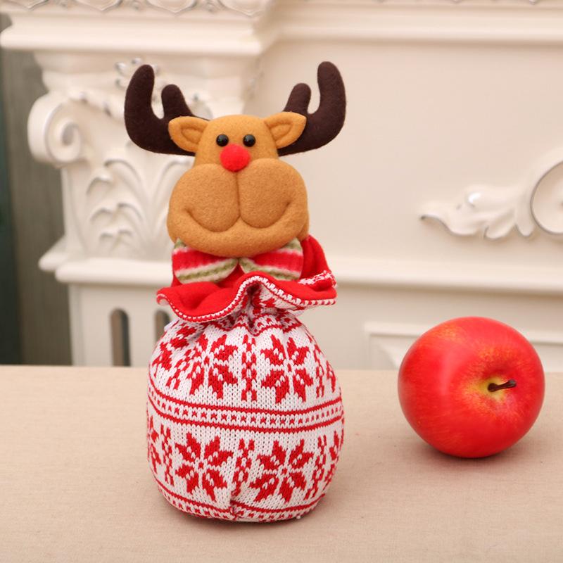 3pcs Cute Apple Bags Drawstring Christmas Gift Candy Wrapping Bags