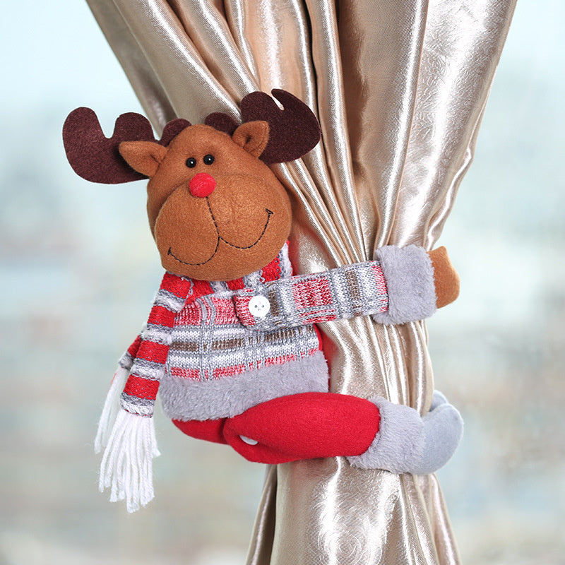 Adorable 3D Christmas Curtain Tiebacks – Santa, Snowman, Elk Designs Buckle Holdbacks