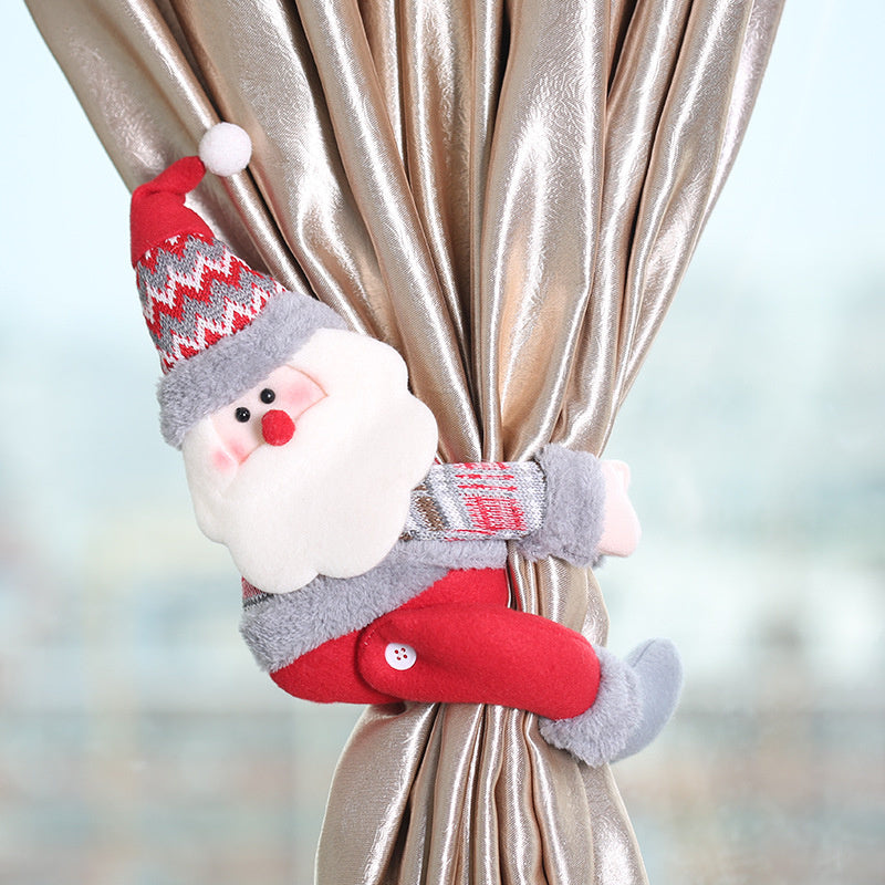 Adorable 3D Christmas Curtain Tiebacks – Santa, Snowman, Elk Designs Buckle Holdbacks