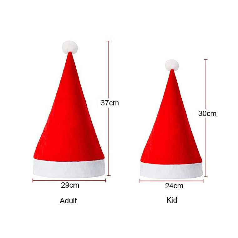 5PCs Christmas Hat Felt Santa Hat Xmas Caps Party Headwear for Adults and Kids