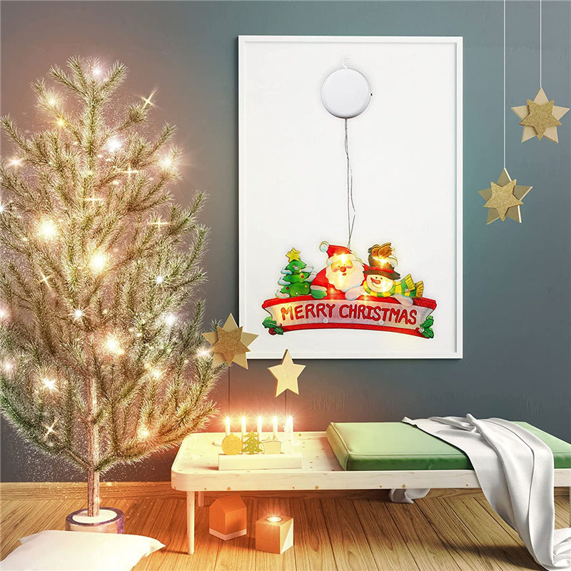 Christmas Sucker Window Decoration Hanging String Sticker Decor Ornament Lights