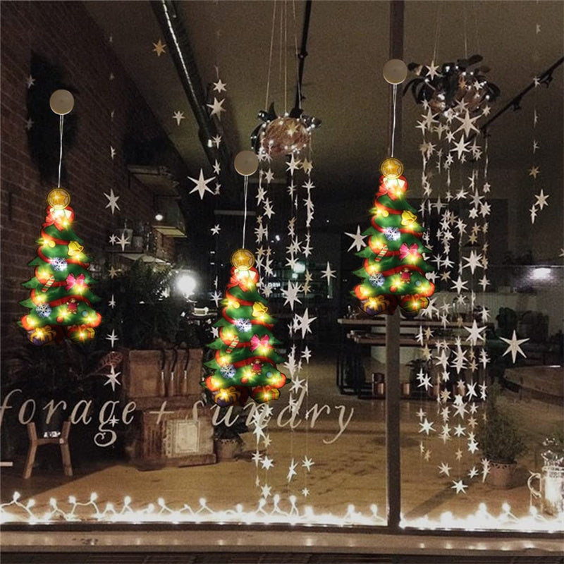 Christmas Sucker Window Decoration Hanging String Sticker Decor Ornament Lights