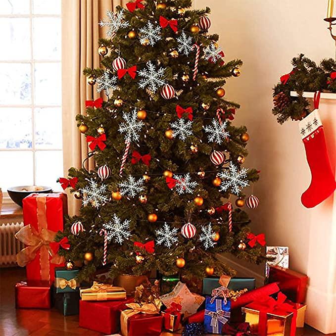 45PCs/Set Christmas Tree Snow Decorations White Snowflake Ornaments