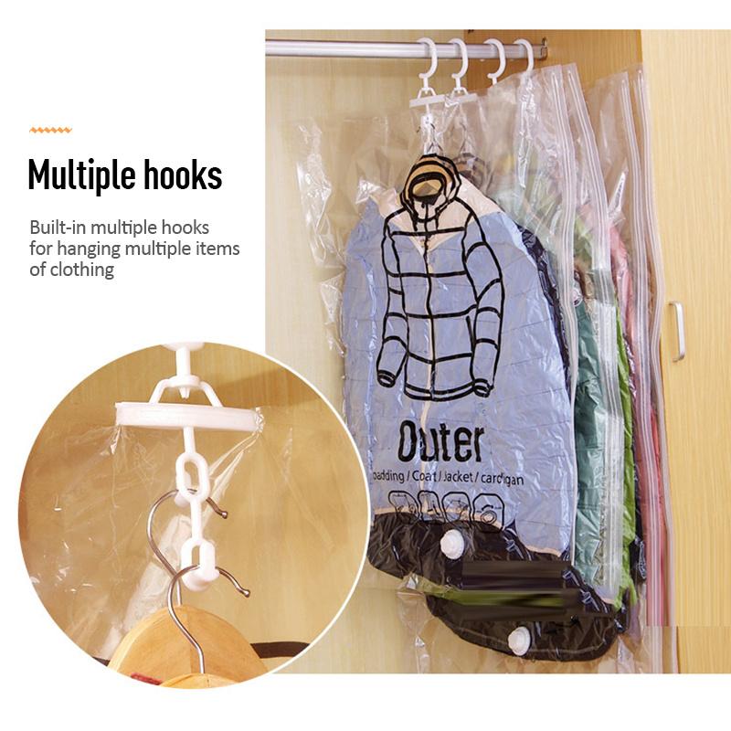 2pcs Closet Hanging Organizer Vacuum Bag