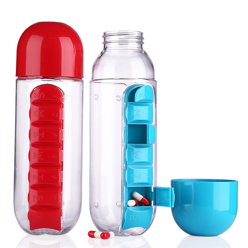 Combine Daily Pill Box Organizer with Water Bottle 20oz/600ml