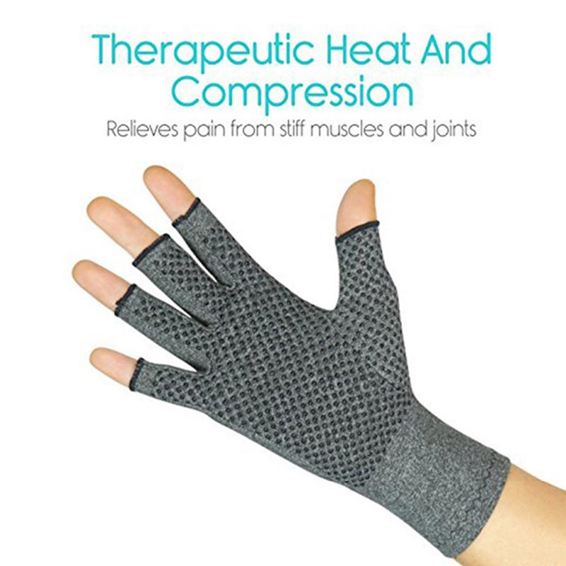 Compression Fingerless Textured Grips Gloves Arthritic Joint Pain Reli Wise Living NZ