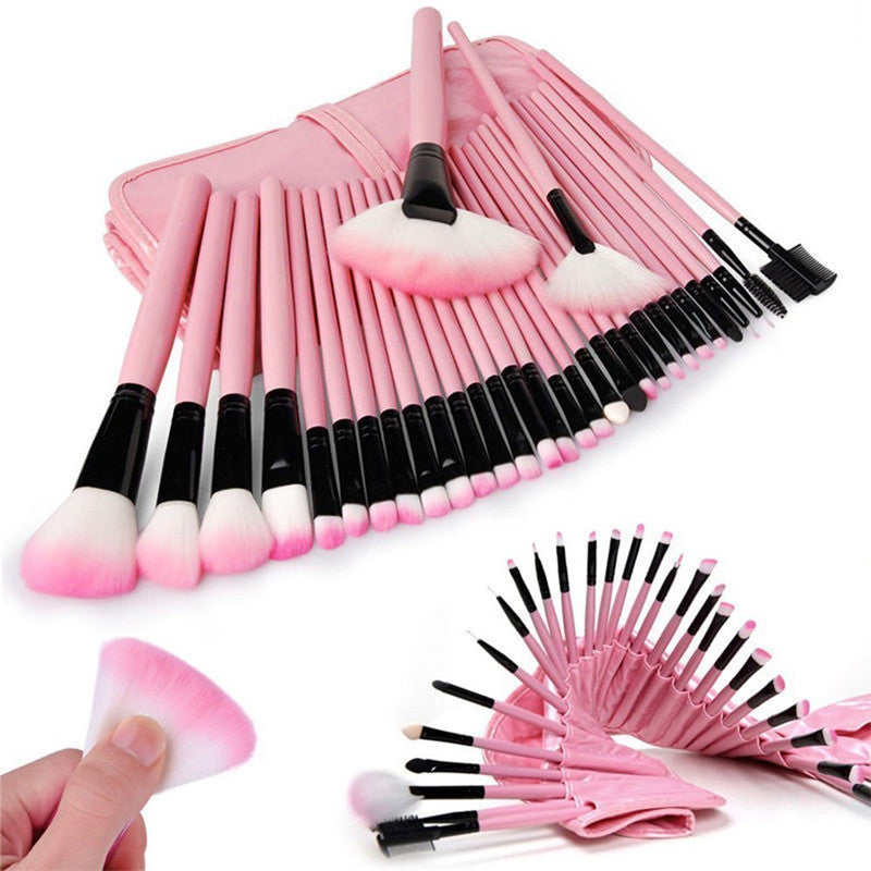 32pcs Cosmetic Makeup Premium Synthetic Brushes Set with Bag