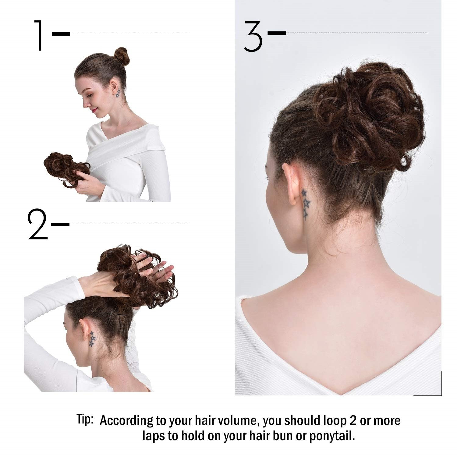 Curly Messy Bun Scrunchie Hair Extensions