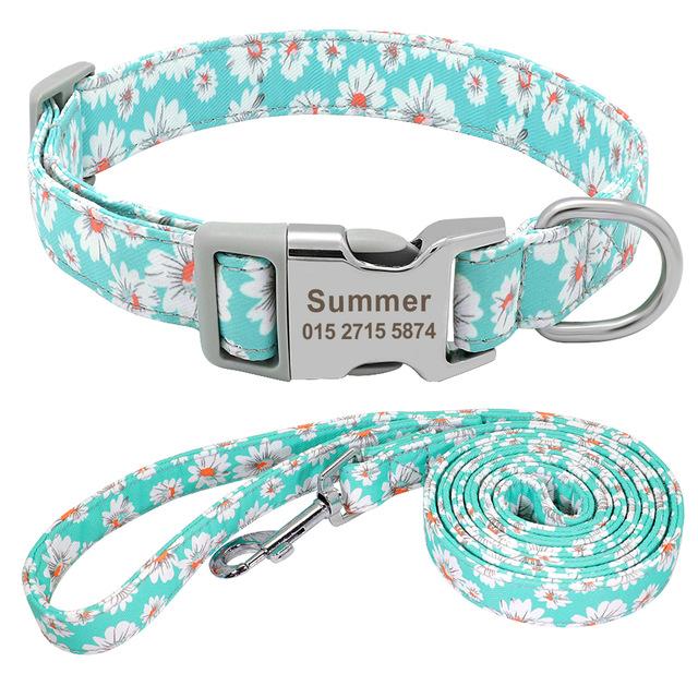 Customized Printed Nylon Dog Collar Personalzied Free Engraved Puppy ID Name