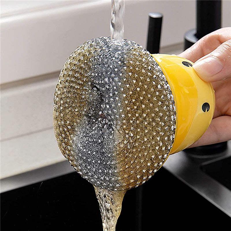 Kitchen Dish Scrub Brush with Soap Dispenser Holder 2 Pack