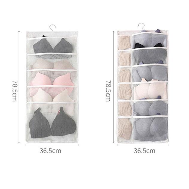 Dual-Sided Hanging Closet Organizer with Mesh Pockets
