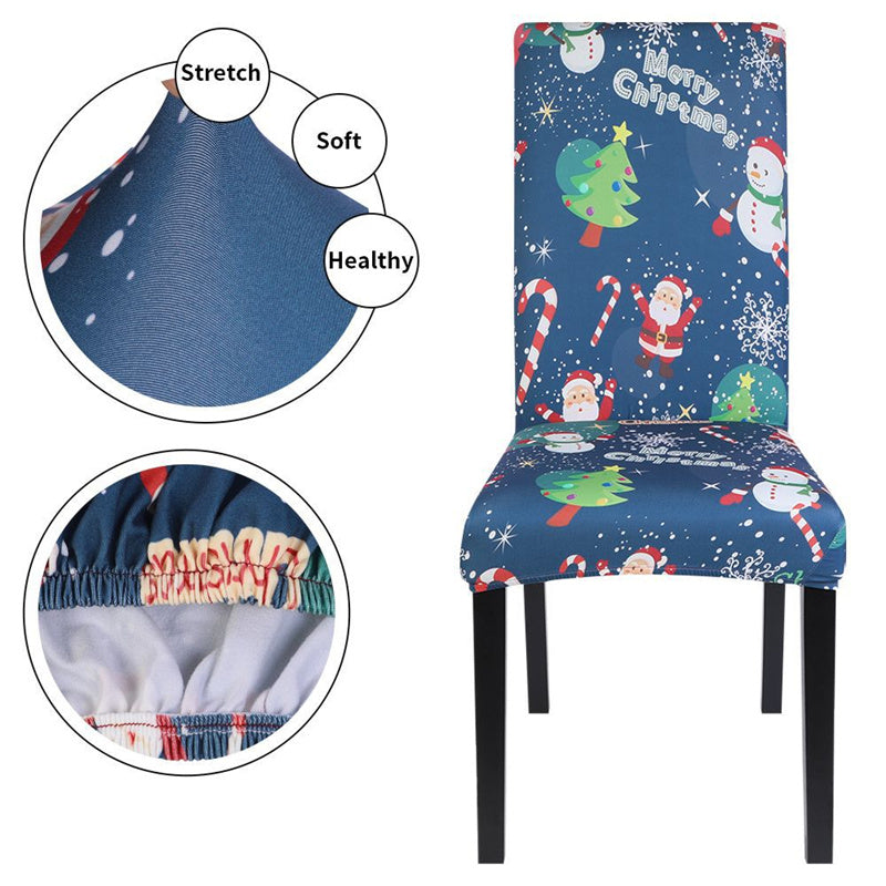 Christmas Elastic Dining Room Seat Chair Cover