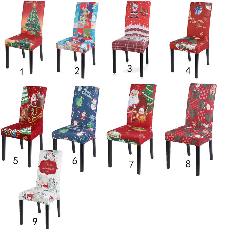 Christmas Elastic Dining Room Seat Chair Cover