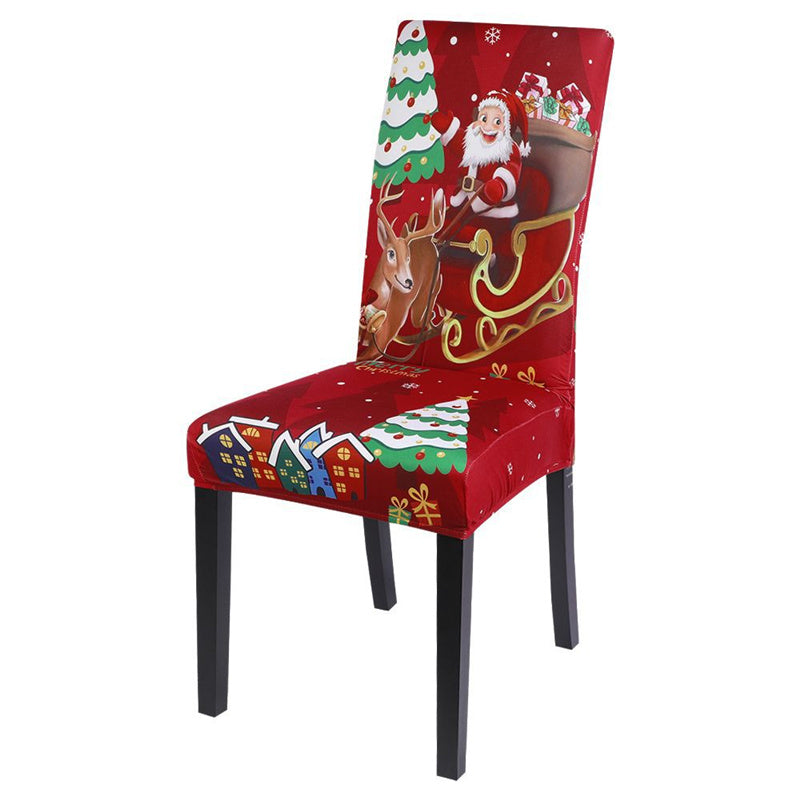 Christmas Elastic Dining Room Seat Chair Cover