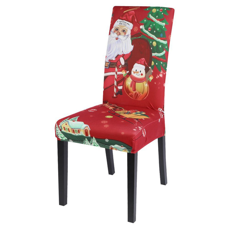 Christmas Elastic Dining Room Seat Chair Cover