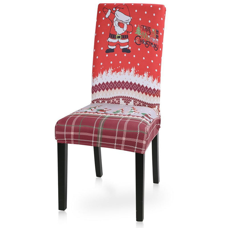 Christmas Elastic Dining Room Seat Chair Cover