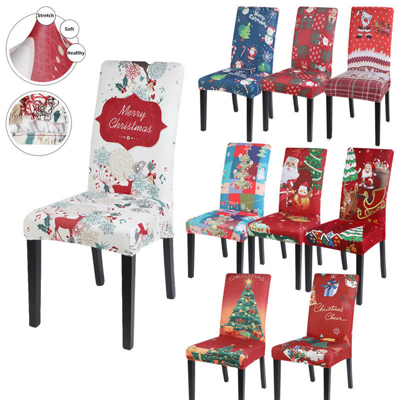 Christmas Elastic Dining Room Seat Chair Cover