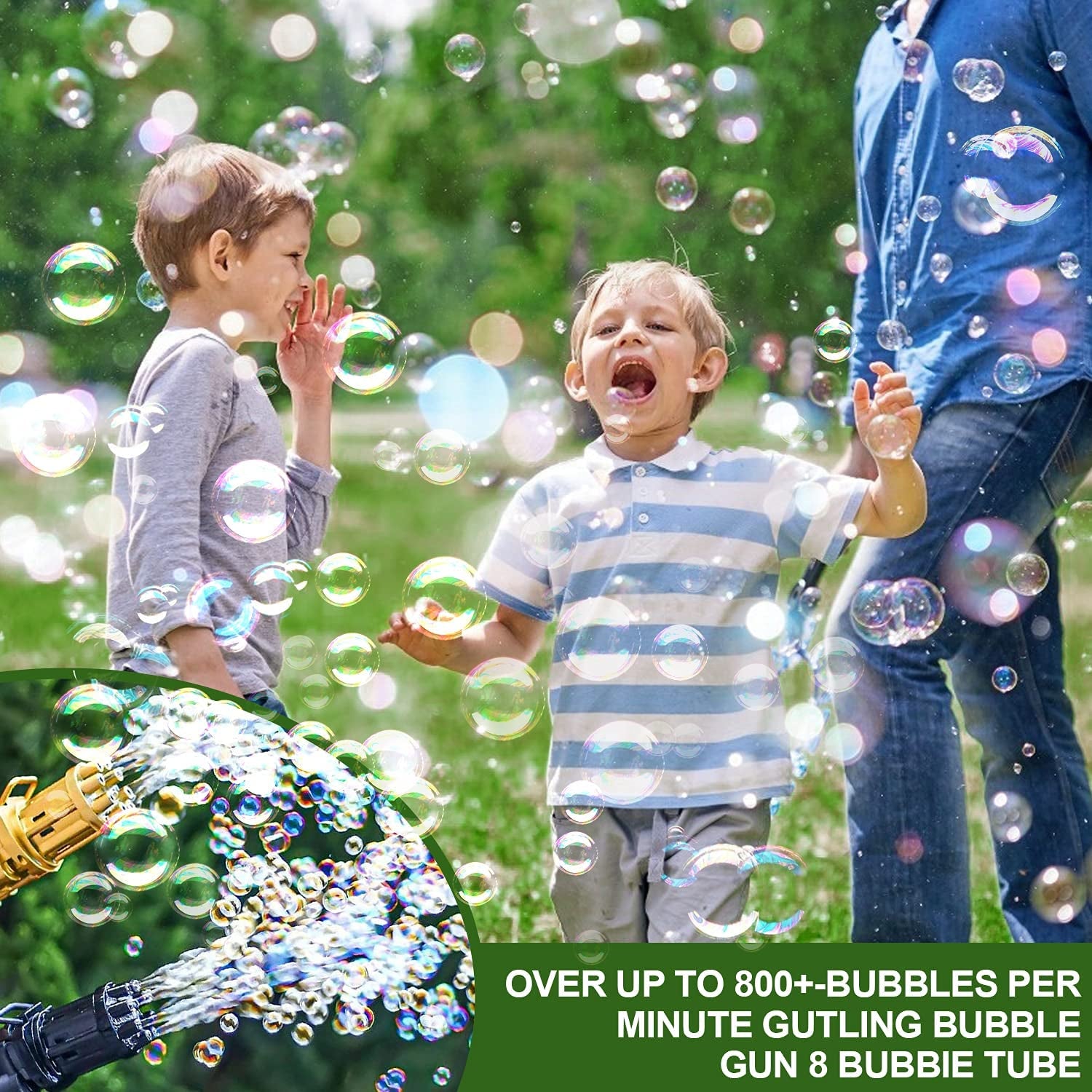 Automatic Gatling Bubble Gun Bubble Maker Machine for Kids Outdoor