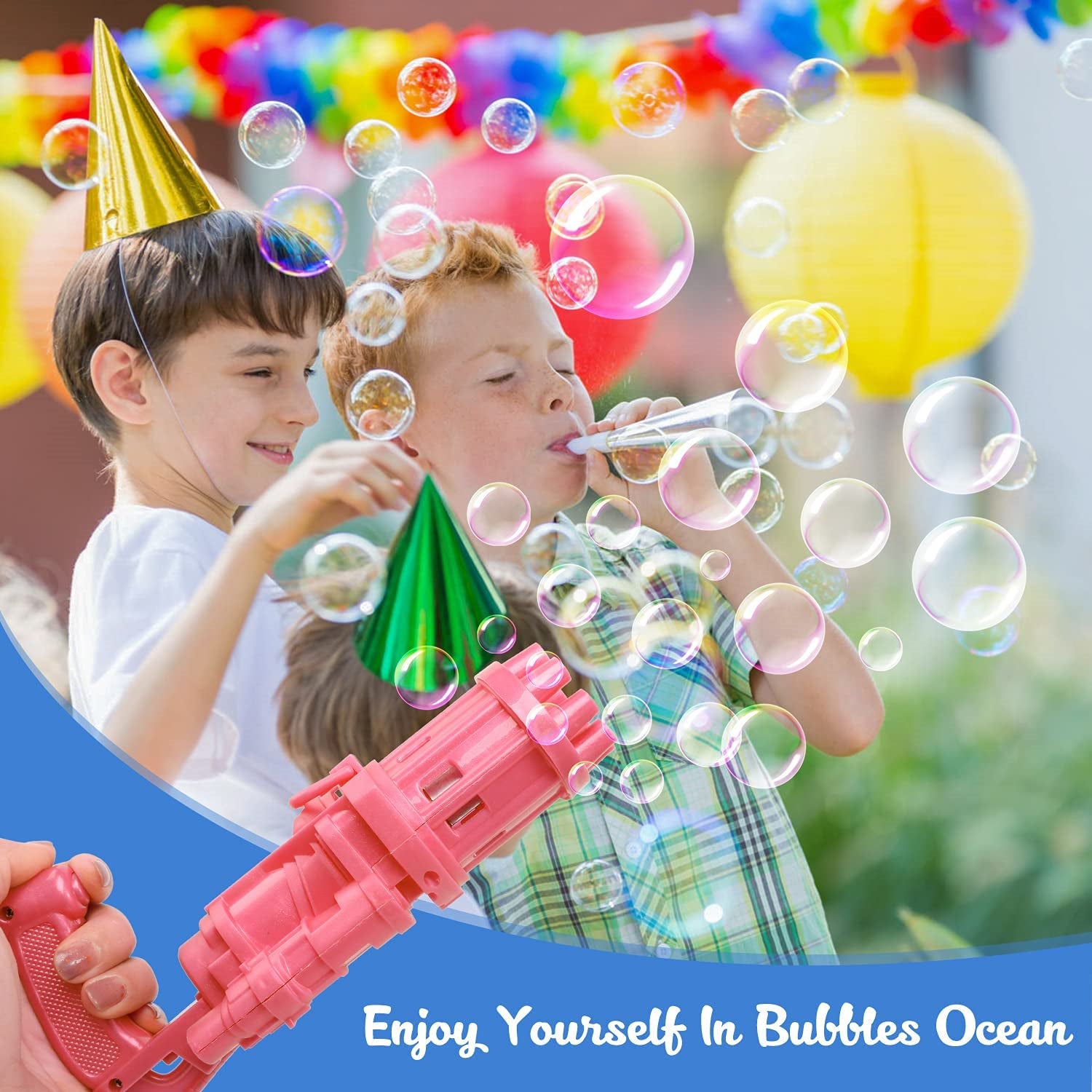 Automatic Gatling Bubble Gun Bubble Maker Machine for Kids Outdoor