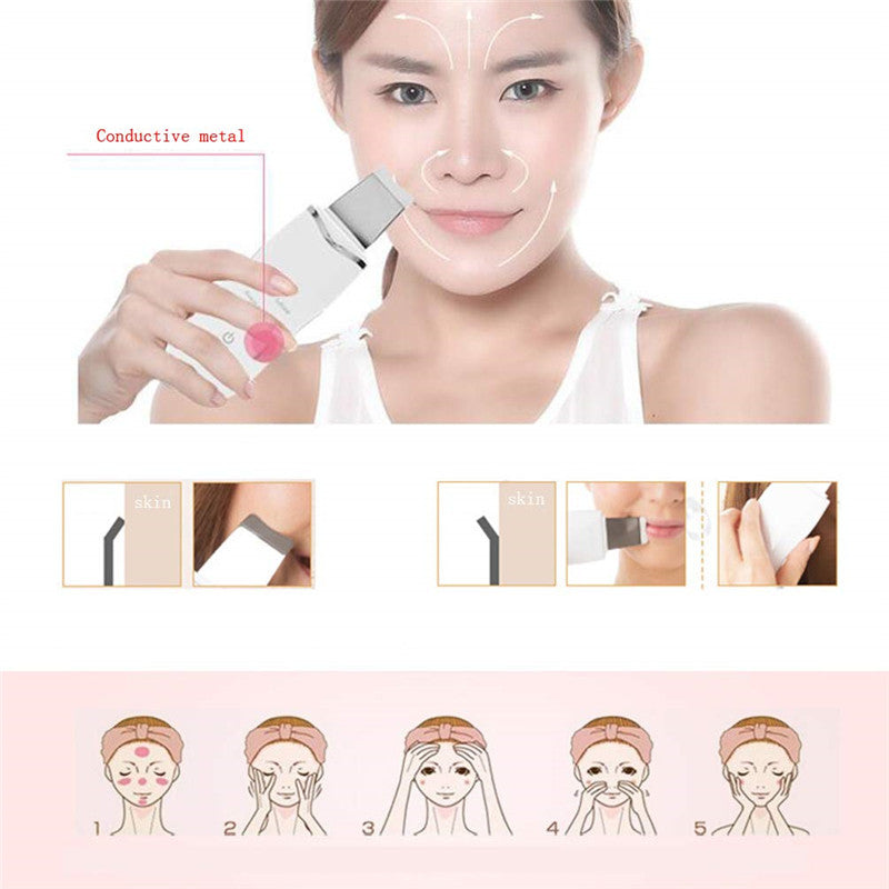 Electronial Ultrasonic Skin Scrubber Facial Pores Remover