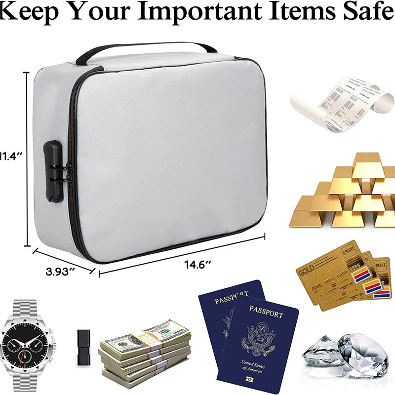 3-Layer Fireproof Important Document Bag with Lock Safe Box – Wise ...