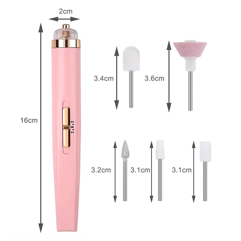 5 in 1 Electric Nail Drill Machine with Light Nail Grinder Polishing