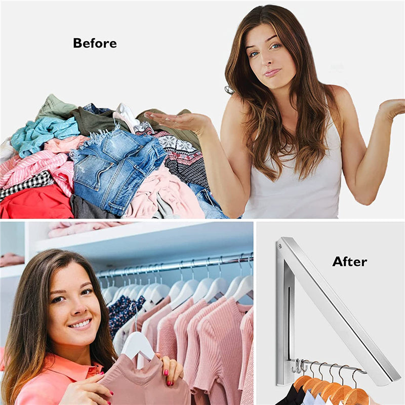 Foldable Wall-Mounted Laundry Hanger