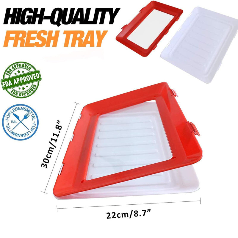 Stackable Reusable Food Preservation Trays with Plastic Lid
