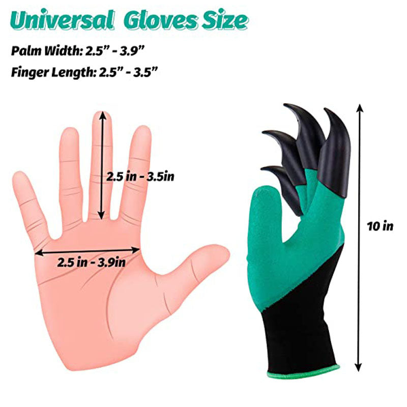 Garden Gloves with Claws Planting Latex Coating Waterproof Breathable Tools