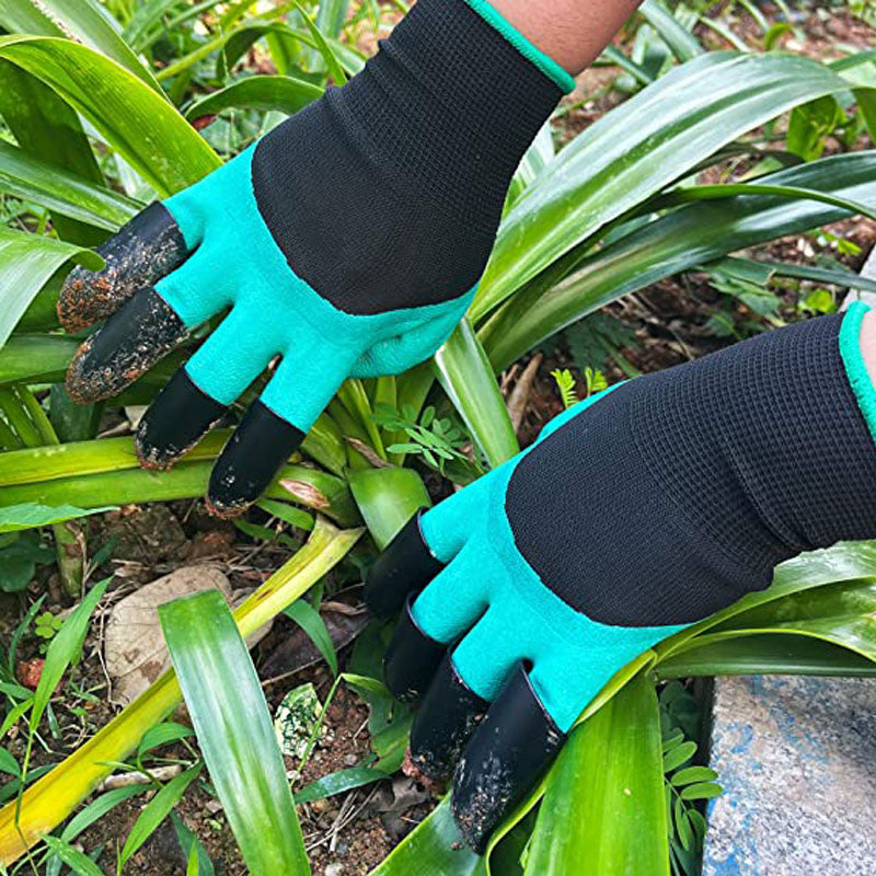 Garden Gloves with Claws Planting Latex Coating Waterproof Breathable Tools