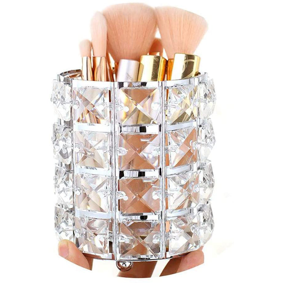 Handcrafted Crystal Makeup Brush Holder Storage Cup