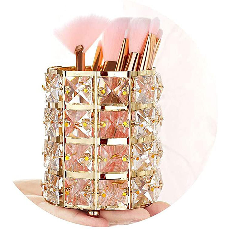 Handcrafted Crystal Makeup Brush Holder Storage Cup