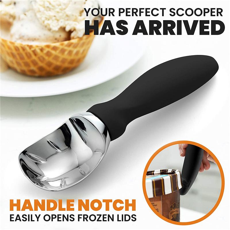 Ice Cream Scoop With Soft Grip Handle Spoon Kitchen Tool