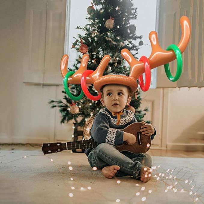 Inflatable Reindeer Antler Ring Toss Game for Xmas Party