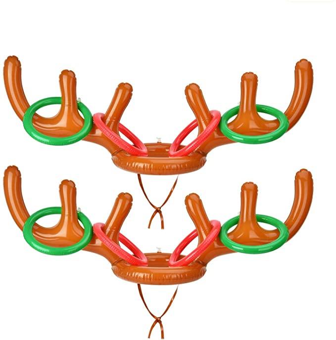 Inflatable Reindeer Antler Ring Toss Game for Xmas Party